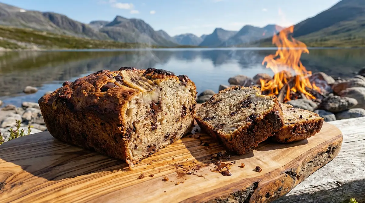 Campfire Banana Bread — Baked in a Cast Iron Skillet Over Open Fire 9 Campfire Banana Bread — Baked in a Cast Iron Skillet Over Open Fire